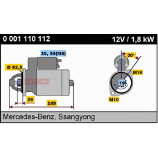 0 001 110 112 BOSCH Стартер  12v, 1.8kw