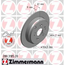 280.3185.20 ZIMMERMANN Тормозной диск