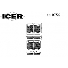 180756 ICER Комплект тормозных колодок, дисковый тормоз
