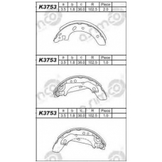 K3753 ASIMCO Комплект тормозных колодок