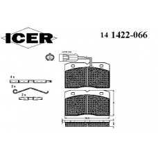 141422-066 ICER Комплект тормозных колодок, дисковый тормоз
