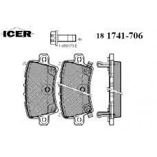 181741-706 ICER Комплект тормозных колодок, дисковый тормоз