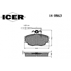 180863 ICER Комплект тормозных колодок, дисковый тормоз