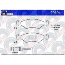 20194 GALFER Комплект тормозных колодок, дисковый тормоз