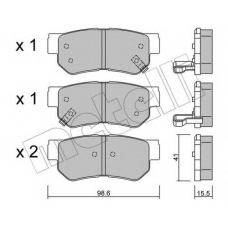 22-0365-0 METELLI Комплект тормозных колодок, дисковый тормоз