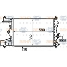 8MK 376 910-341 HELLA Радиатор, охлаждение двигателя