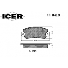 180418 ICER Комплект тормозных колодок, дисковый тормоз