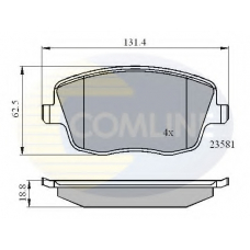 CBP01147 COMLINE Комплект тормозных колодок, дисковый тормоз