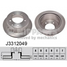 J3312049 NIPPARTS Тормозной диск