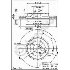 BS 8219 BRECO Тормозной диск