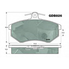 GDB826 TRW Комплект тормозных колодок, дисковый тормоз