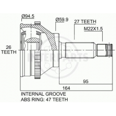 OJ-0652 InterParts Шарнирный комплект, приводной вал