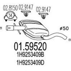 01.59520 MTS Средний глушитель выхлопных газов