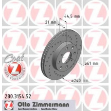 280.3154.52 ZIMMERMANN Тормозной диск