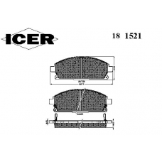 181521 ICER Комплект тормозных колодок, дисковый тормоз