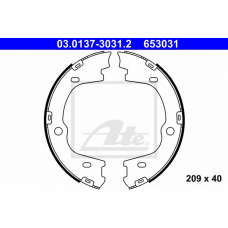 03.0137-3031.2 ATE Комплект тормозных колодок, стояночная тормозная с