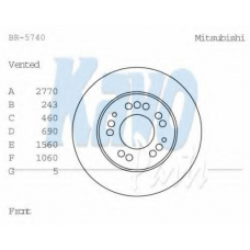 BR-5740 KAVO PARTS Тормозной диск