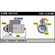 9 000 143 413 BOSCH Стартер