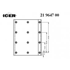 21 9647 00 ICER Комплект тормозных башмаков, барабанные тормоза