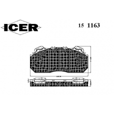 151163 ICER Комплект тормозных колодок, дисковый тормоз