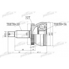 PCV3072 PATRON Шарнирный комплект, приводной вал