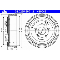 24.0225-2001.2 ATE Тормозной барабан