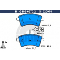 B1.G102-0970.2 GALFER Комплект тормозных колодок, дисковый тормоз