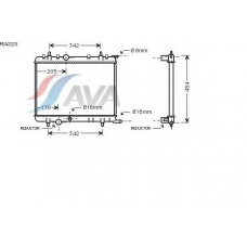 PEA2223 AVA Радиатор, охлаждение двигателя