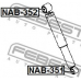 NAB-352 FEBEST Втулка, амортизатор