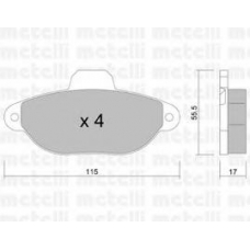 22-0159-1 METELLI Комплект тормозных колодок, дисковый тормоз