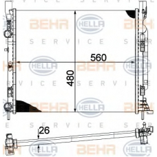 8MK 376 755-511 HELLA Радиатор, охлаждение двигателя