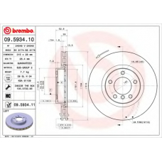 09.5934.11 BREMBO Тормозной диск