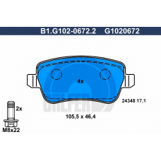 B1.G102-0672.2 GALFER Комплект тормозных колодок, дисковый тормоз