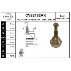 CV22182AK EAI Шарнирный комплект, приводной вал