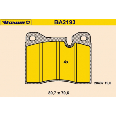 BA2193 BARUM Комплект тормозных колодок, дисковый тормоз
