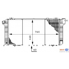 8MK 376 706-271 HELLA Радиатор, охлаждение двигателя