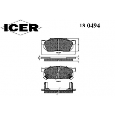 180494 ICER Комплект тормозных колодок, дисковый тормоз