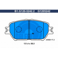 B1.G120-5242.2 GALFER Комплект тормозных колодок, дисковый тормоз