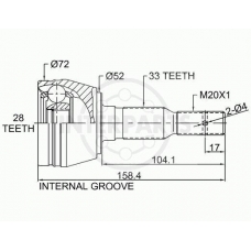 OJ-1416 InterParts Шарнирный комплект, приводной вал