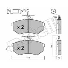 22-0148-3 METELLI Комплект тормозных колодок, дисковый тормоз