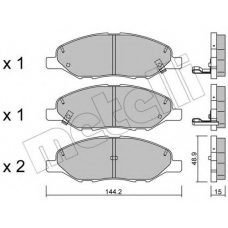 22-0811-0 METELLI Комплект тормозных колодок, дисковый тормоз