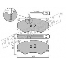 016.2 fri.tech. Комплект тормозных колодок, дисковый тормоз