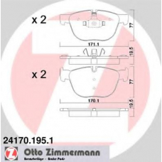 24170.195.1 ZIMMERMANN Комплект тормозных колодок, дисковый тормоз