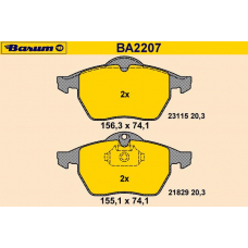 BA2207 BARUM Комплект тормозных колодок, дисковый тормоз