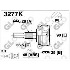 3277K GLO Шарнирный комплект, приводной вал