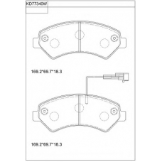 KD77340W ASIMCO Комплект тормозных колодок, дисковый тормоз