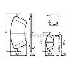 0 986 494 638 BOSCH Комплект тормозных колодок, дисковый тормоз