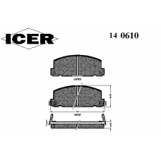 140610 ICER Комплект тормозных колодок, дисковый тормоз