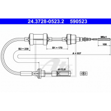 24.3728-0523.2 ATE Трос, управление сцеплением