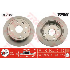 DF7381 TRW Тормозной диск